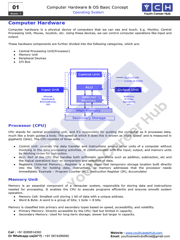 Operating System Module 1 Sem4 | PDF | Peripheral | Computer Data Storage