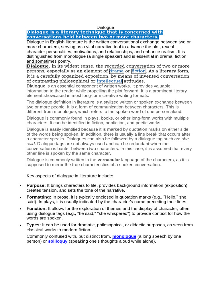 Dialogue | PDF | Human Communication | Literary Theory