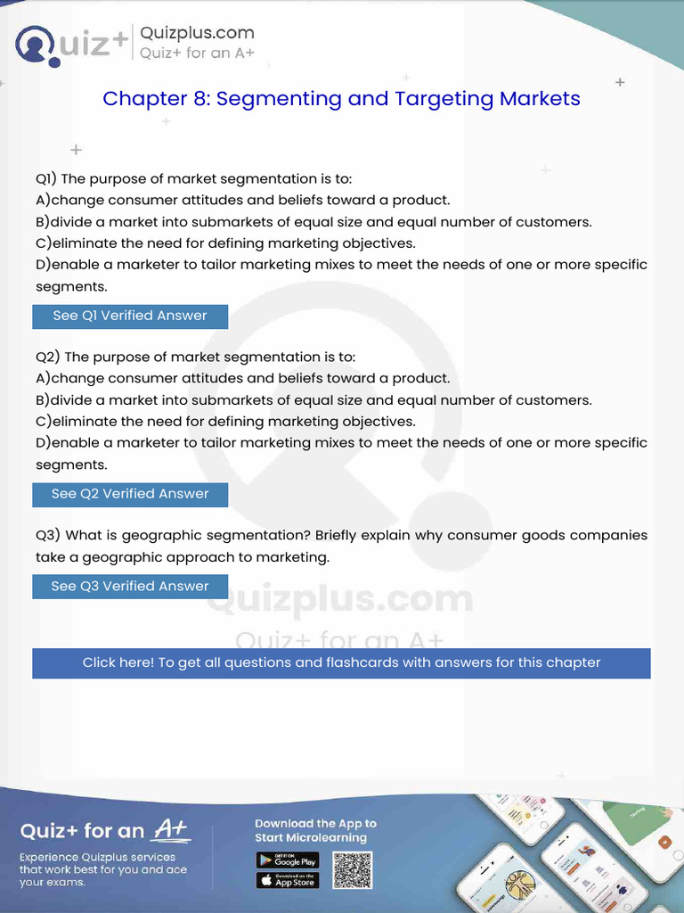 The Purpose of Market Segmentation Is To | PDF | Marketing | Sales