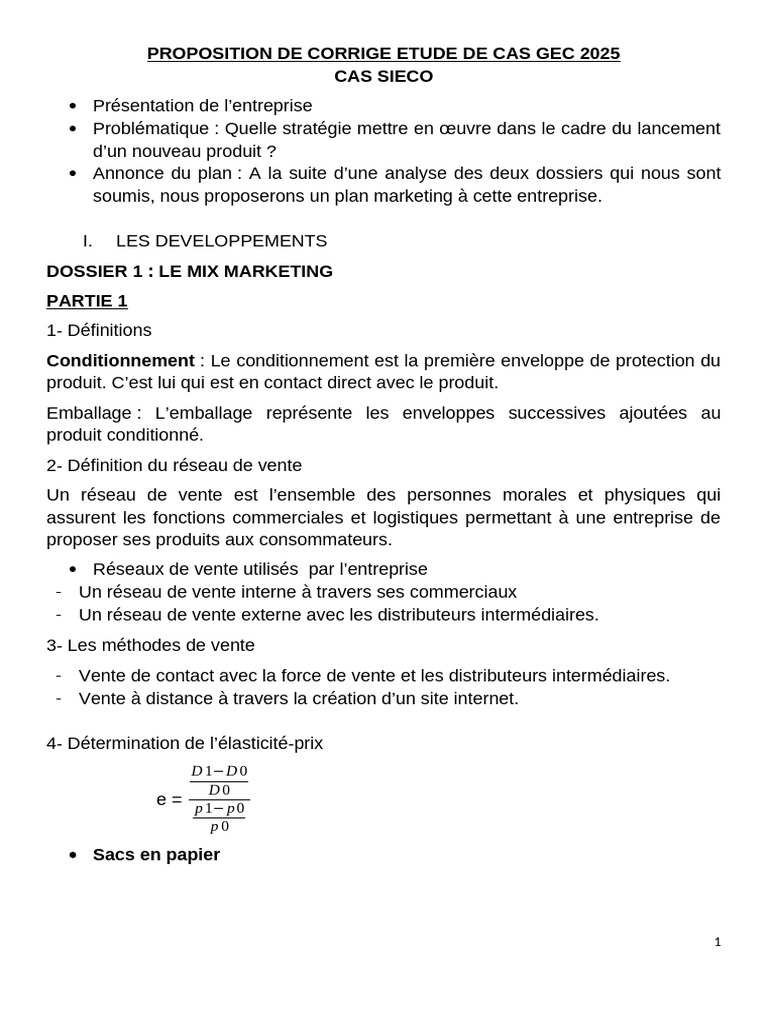 Gec Corrige Etude de Cas 2025 | PDF