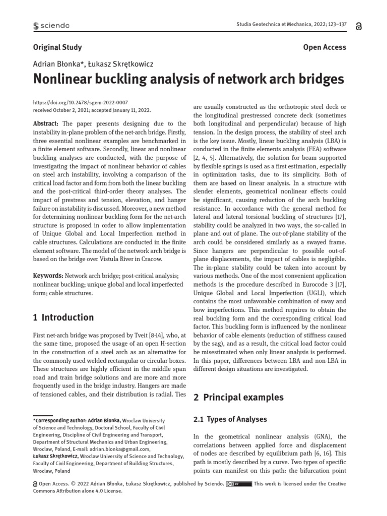 Nonlinear Buckling Analysis of Network Arch Bridge - 250508 - 220835 ...