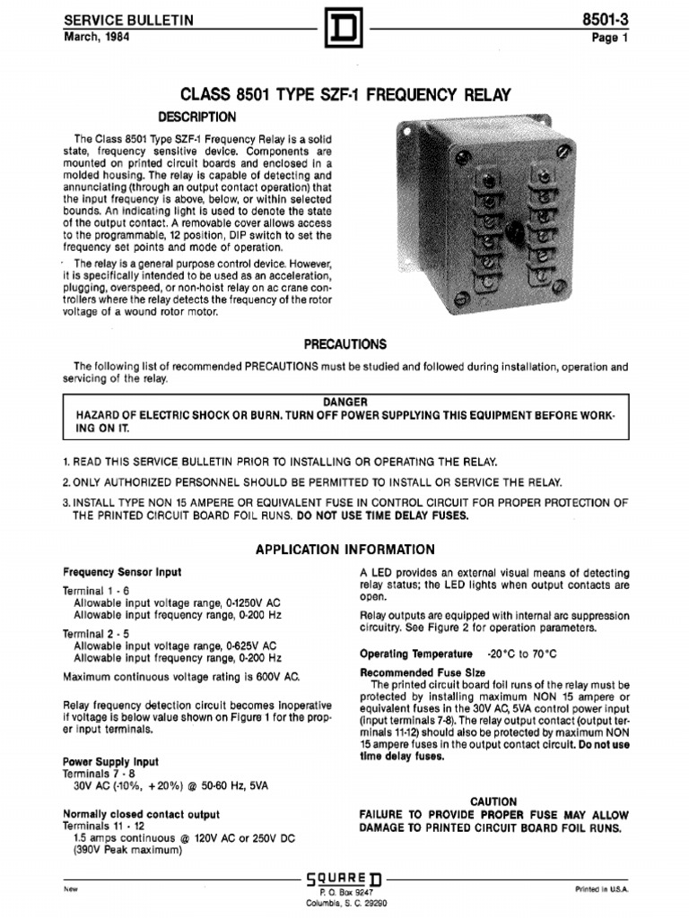 Relay Frequency Class850 | PDF