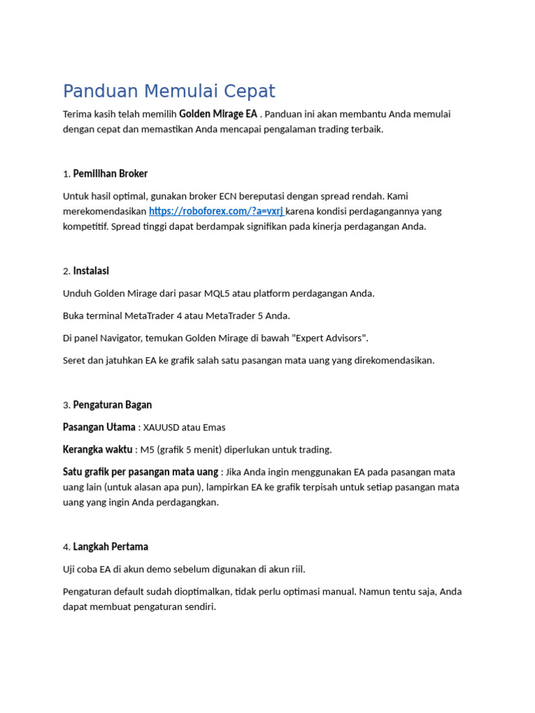 Golden Mirage Quick Start Guide | PDF