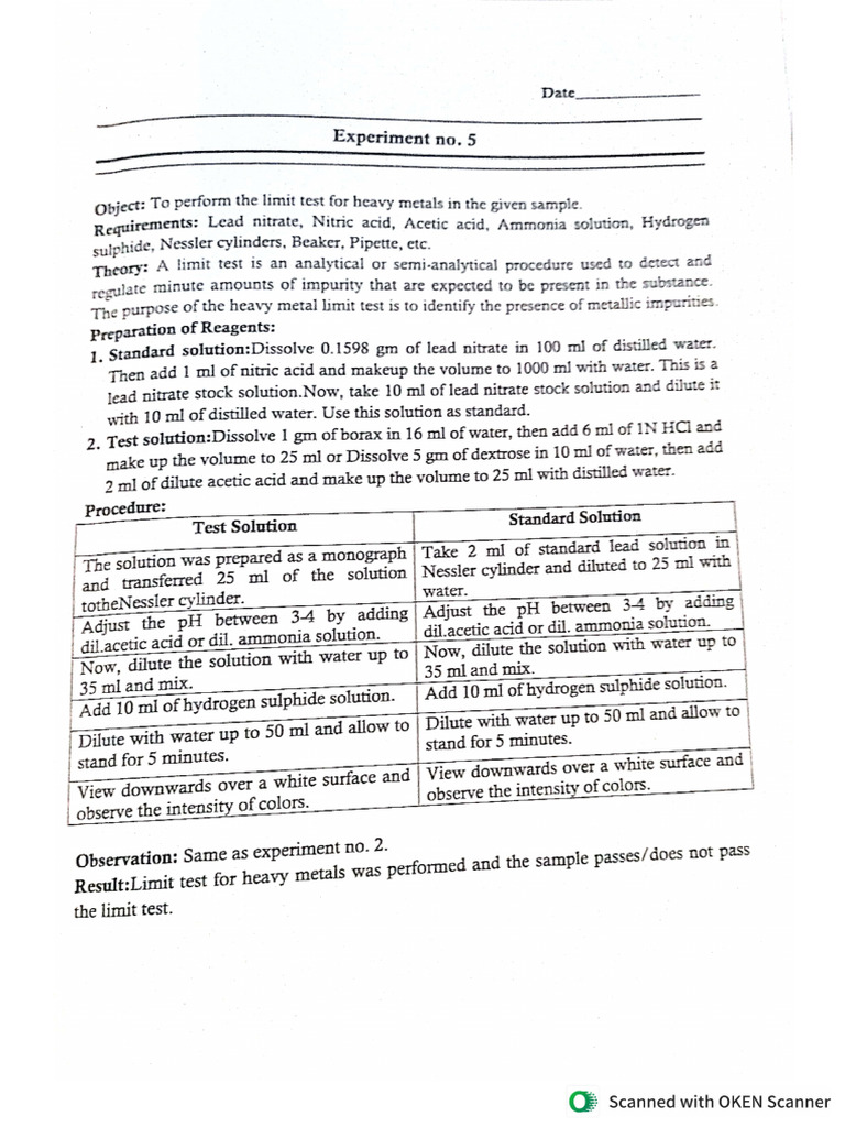 Experment No 5 Pharmaceutical Chemistry | PDF