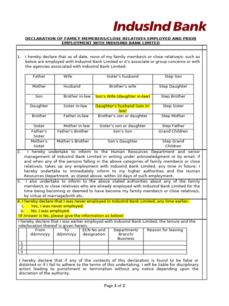 Revised - Relative Declaration Form | PDF | Justice | Crime & Violence