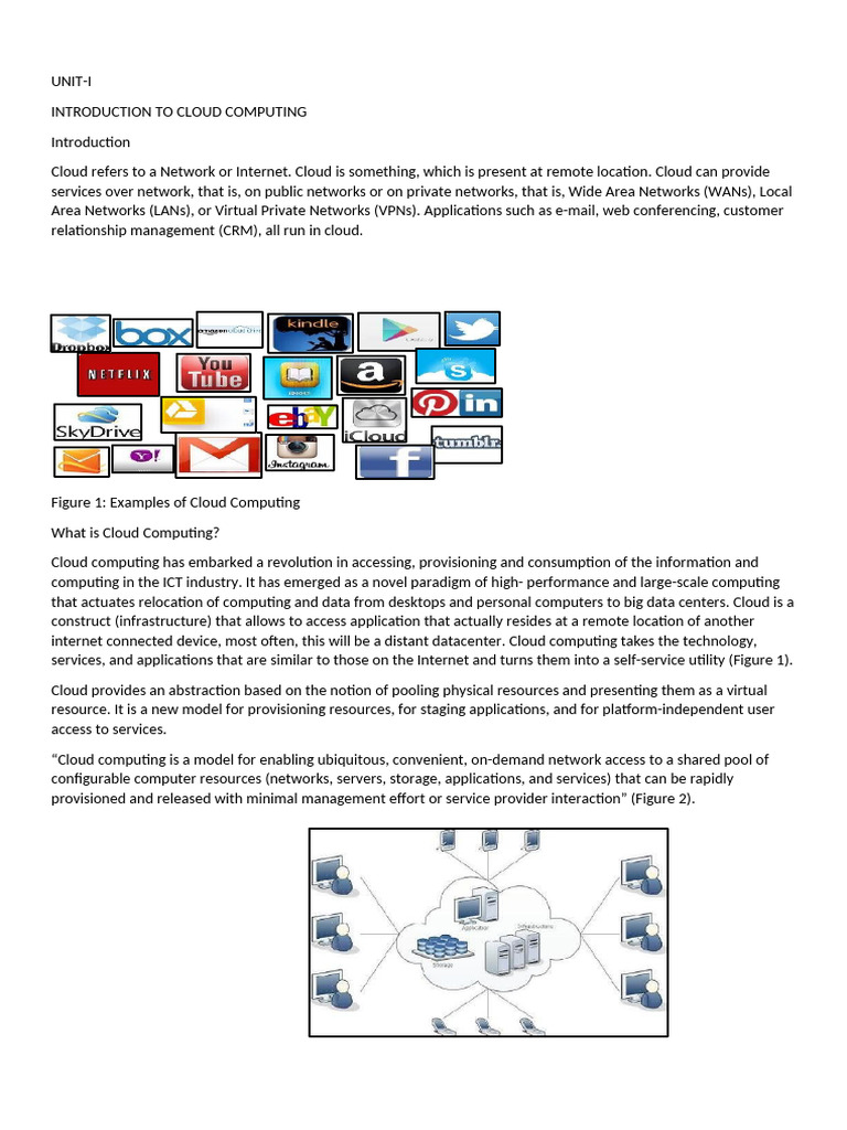 Unit I | PDF | Cloud Computing | Software As A Service