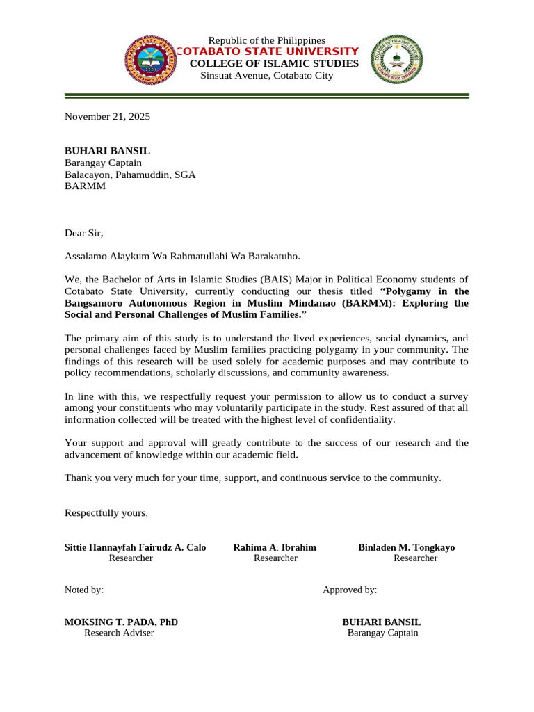 Revised Letter For Thesis | PDF