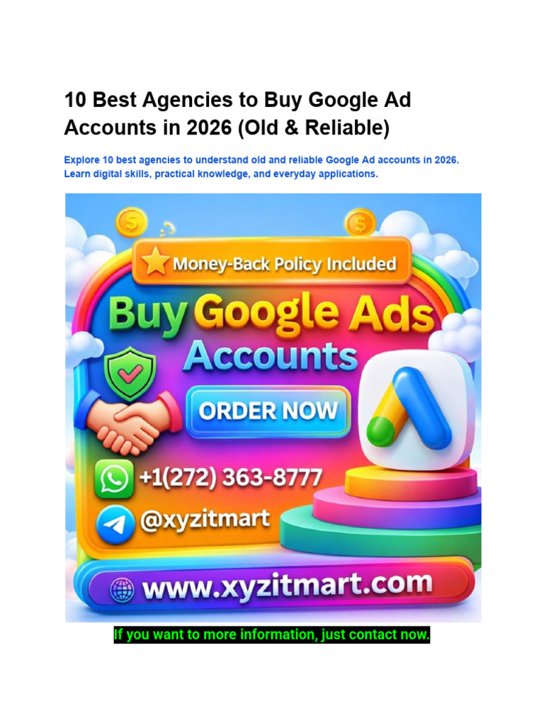 10 Best Agencies To Buy Google Ads Accounts in 2026 (Old & Reliable) | PDF