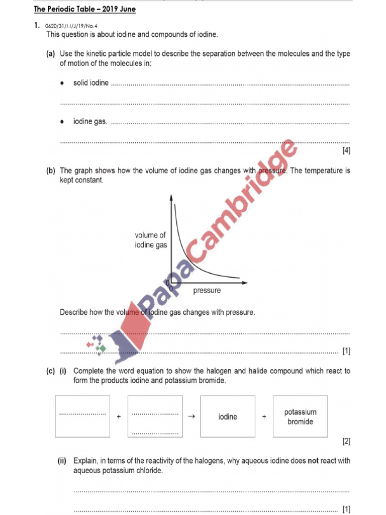 2019J The Periodic Table IGCSE Stru | PDF | Chess Theory | Chess