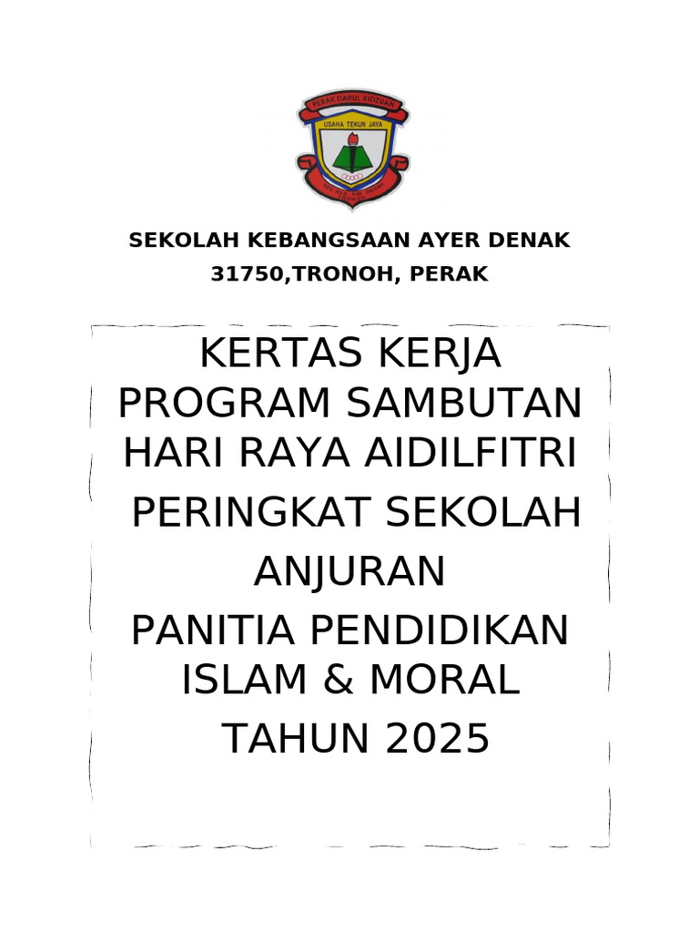 Kertas Kerja Program Hari Raya 2025 | PDF