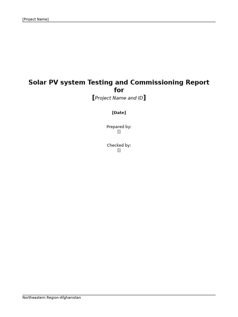 Solar PV System Testing and Commissioning Report | PDF | Power Inverter ...