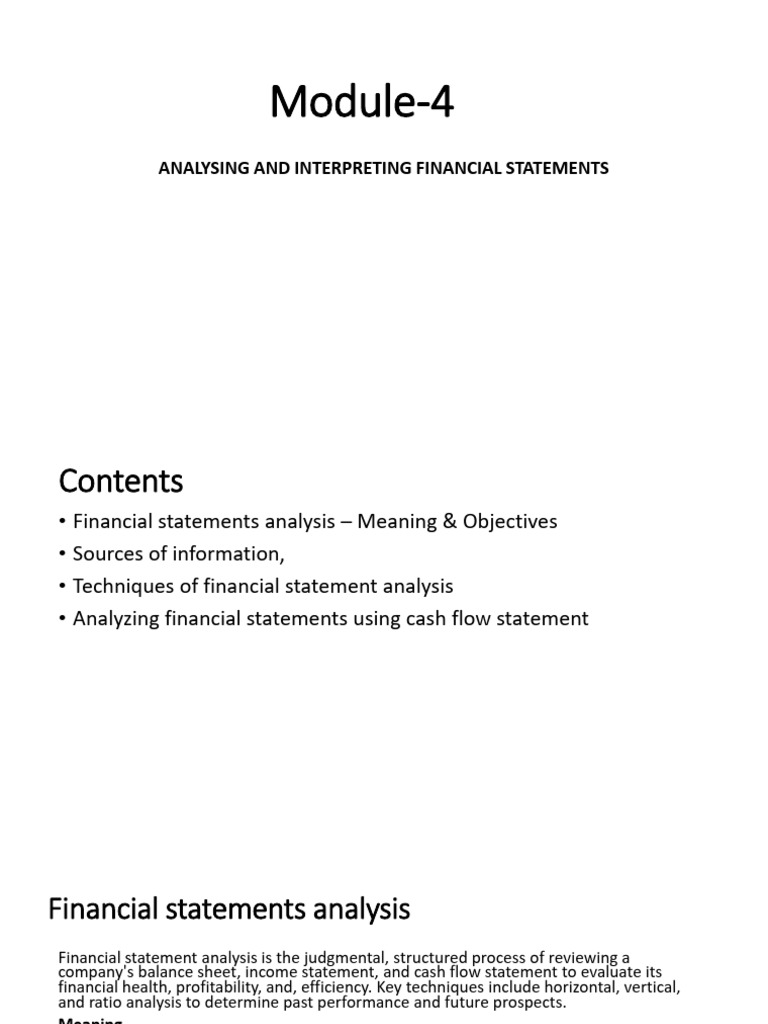 Module 4 Analysing and Interpreting Financial Statements | PDF ...