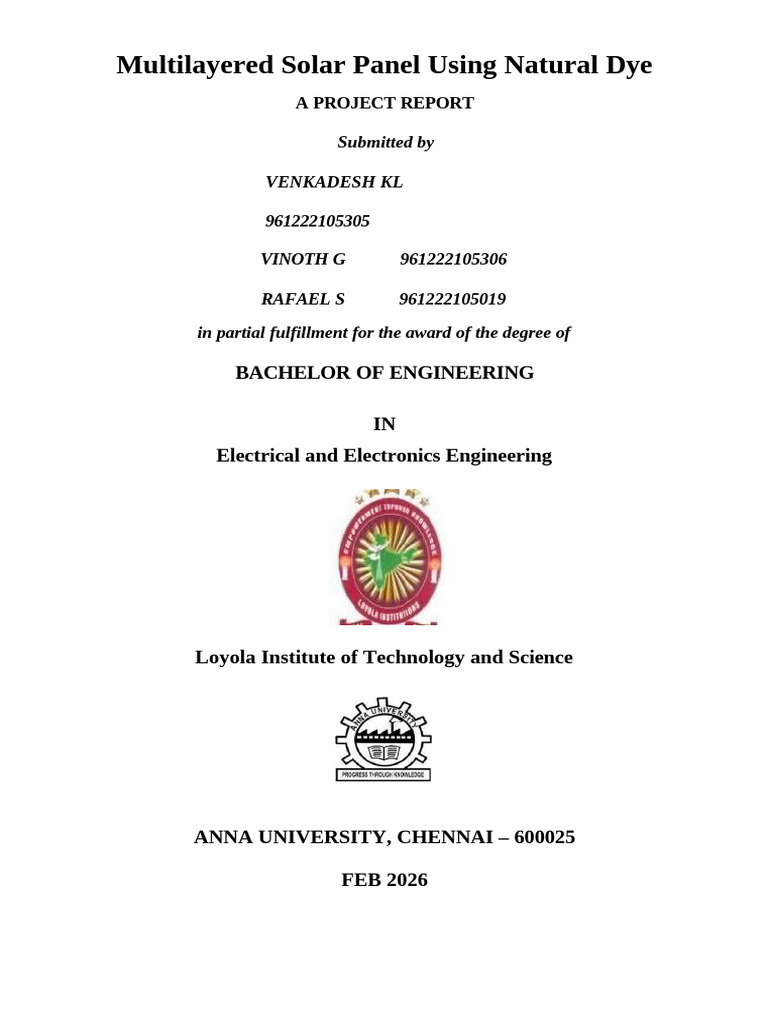 Project Report Eee 2 | PDF | Solar Cell | Photovoltaics