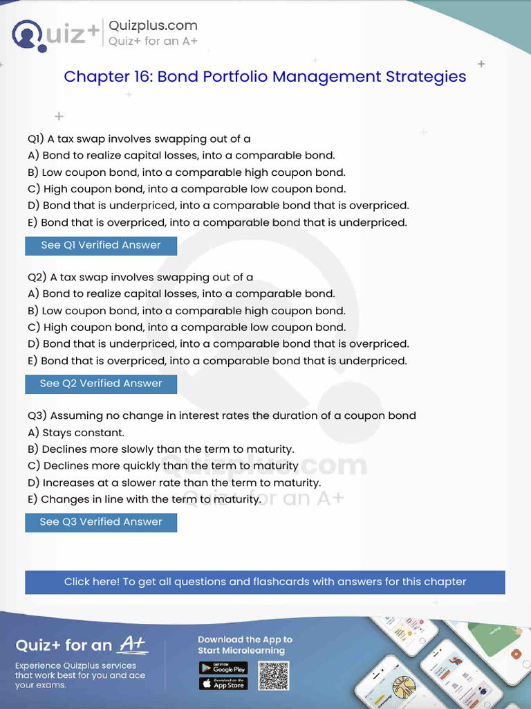 A Tax Swap Involves Swapping Out of A | PDF | Bonds (Finance) | Investing