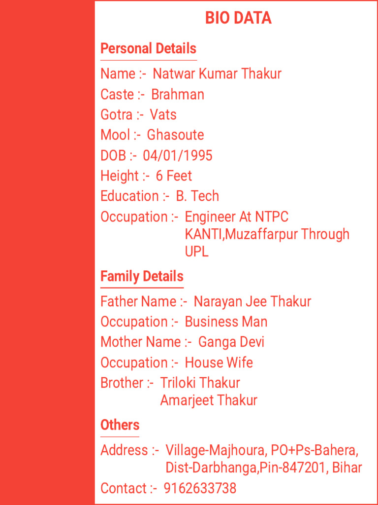 Biodata 2 | PDF
