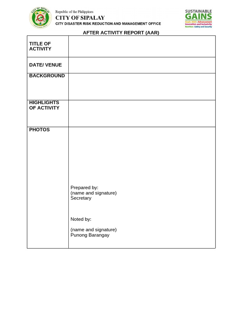 Aar Template | PDF