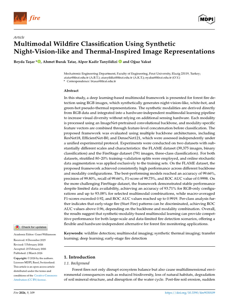 Multimodal Wildfire Classification Using Synthetic Night-Vision-like ...