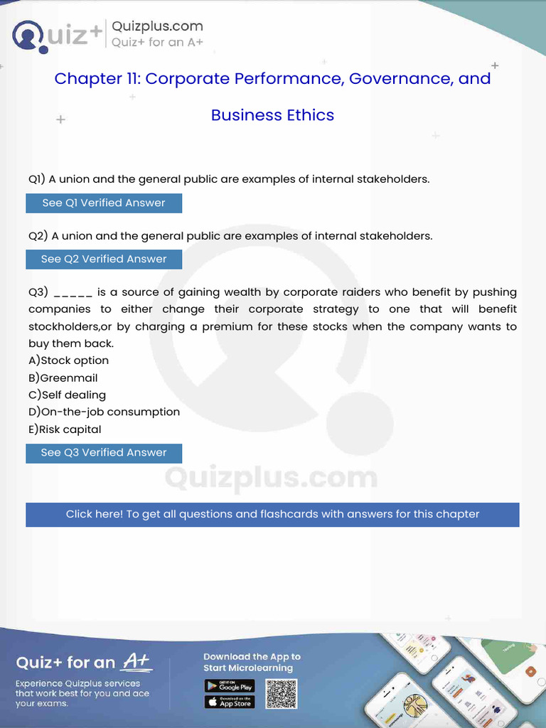 A Union and The General Public Are Examples of Internal Stakeholders ...