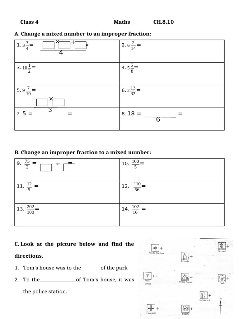 Class 4 Maths 20260309 Fraction+Directions | PDF