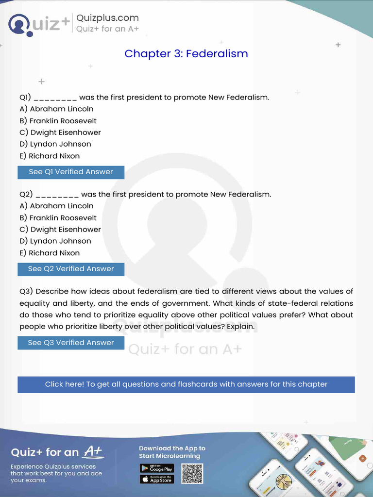 Was The First President To Promote New Federalism | PDF | Presidents Of ...