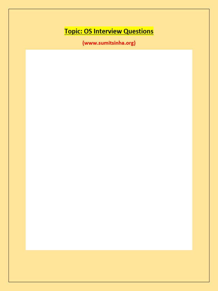 OS Interview Questions | PDF | Computer Data Storage | Process (Computing)
