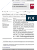 Exploring the Outcomes of a Novel Computer-Assisted Treatment Program Targeting Expressive-grammar Deficits in Preschoolers With SLI