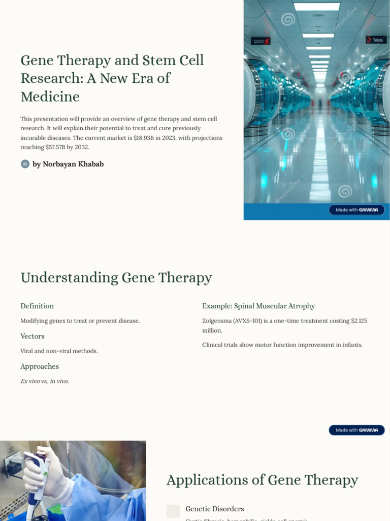 Gene Therapy and Stem Cell Research A New Era of Medicine | PDF | Gene ...