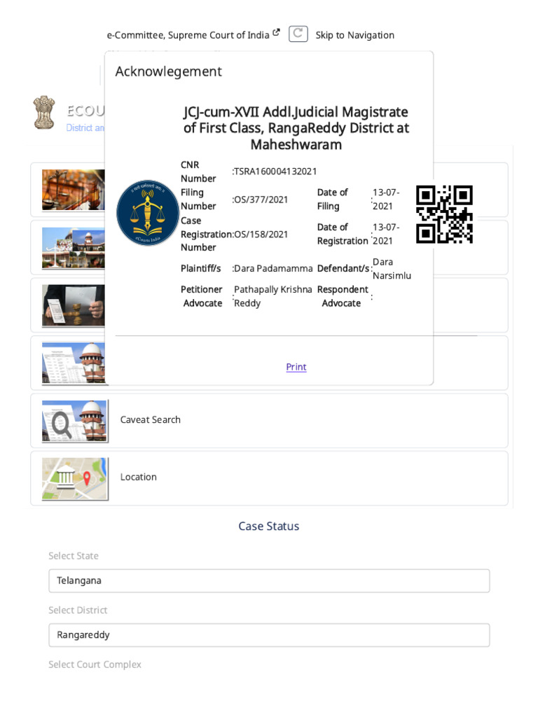 Case Status - ECourt India Services | PDF | Public Law | Judiciaries