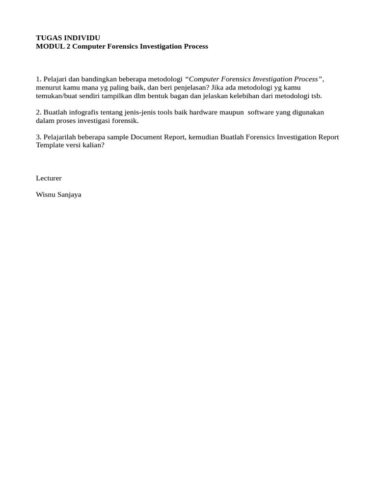 Modul 2 - Individual Task Instruction | PDF