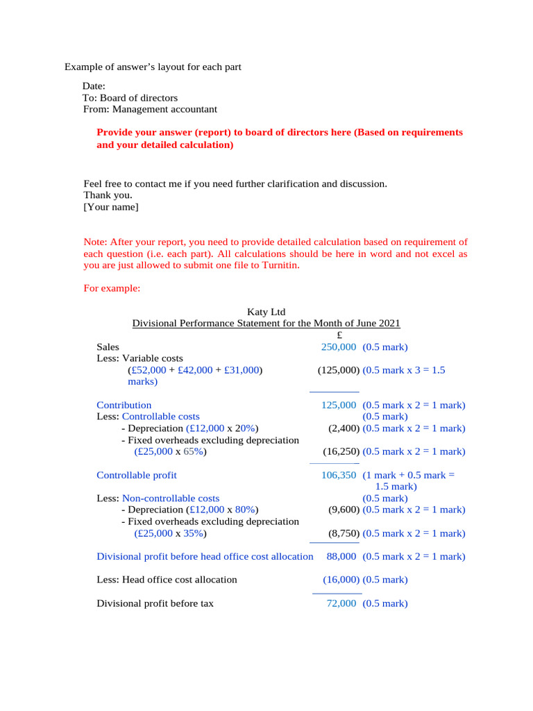ACC2610 Example Layout For The Individual Coursework | PDF