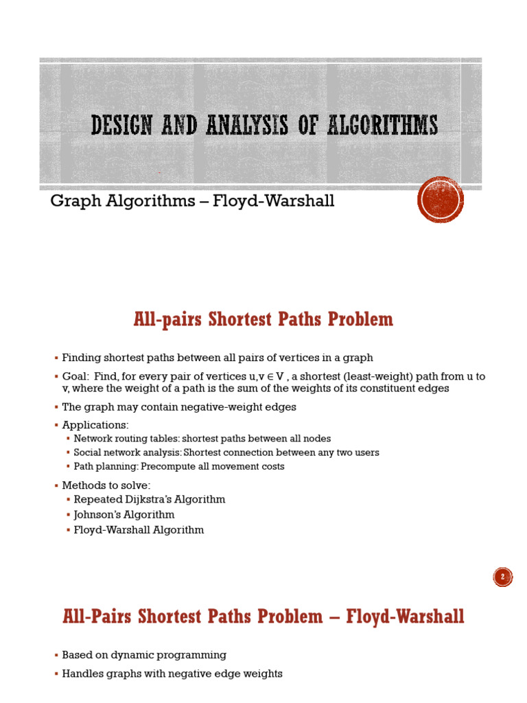 3.4. All Pairs Shortest Paths | PDF