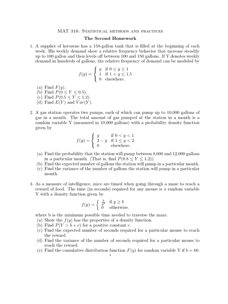 Homework For Statistical Method-2 | PDF | Probability Distribution ...