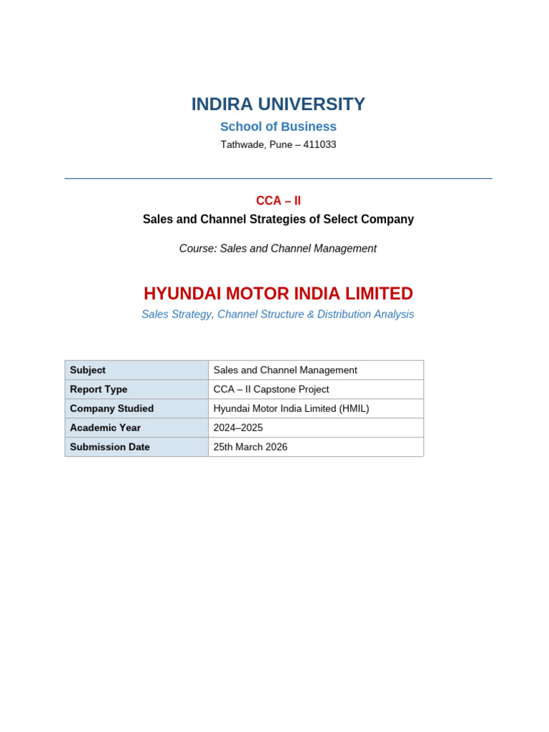 Hyundai CCAII Sales Channel Report | PDF | Sales | Car Dealership