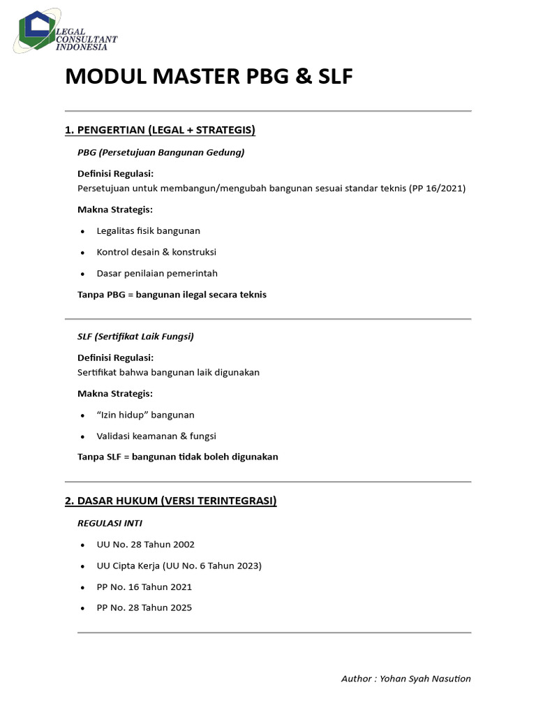 Modul Master PBG & SLF Lci | PDF