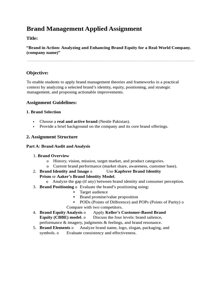 Brand Management Assignment | PDF