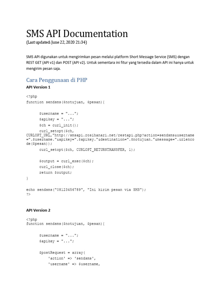 API Documentation | PDF