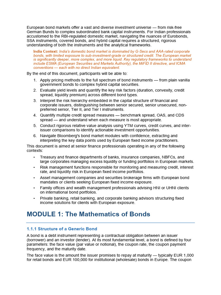 European Bond Market Study Material | PDF | Bonds (Finance) | Yield ...