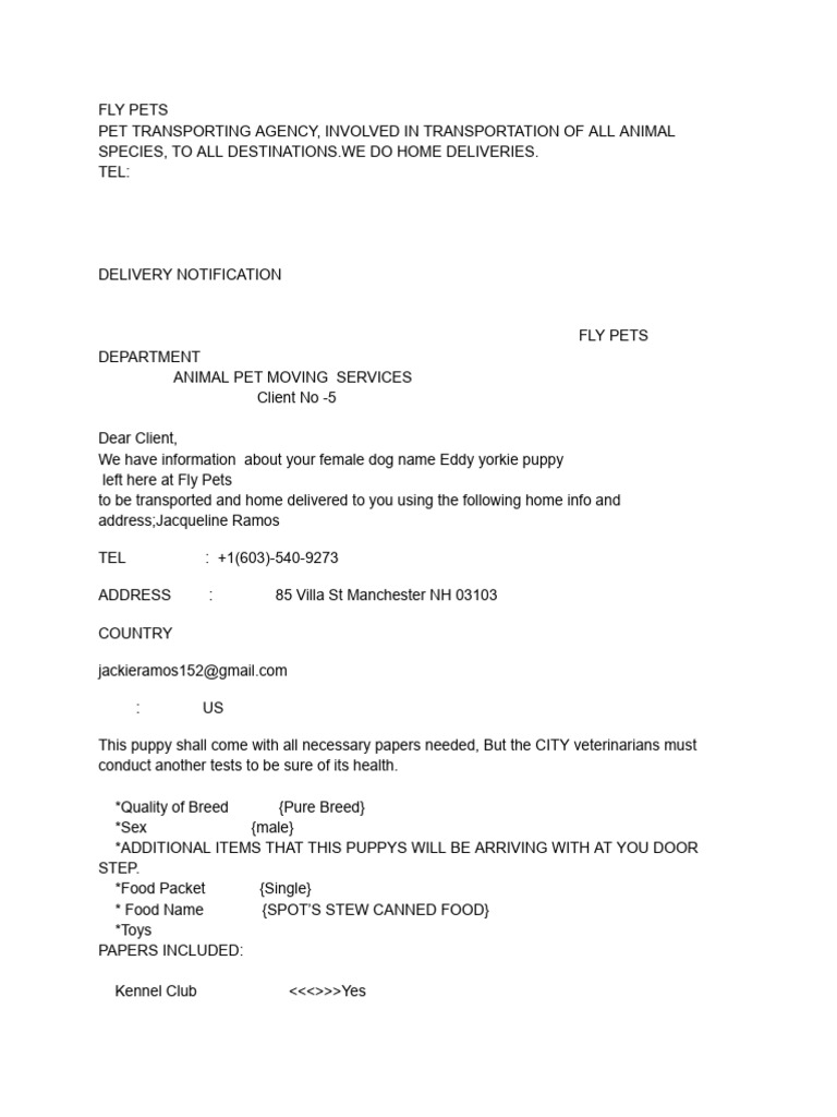Delivery Notification | PDF