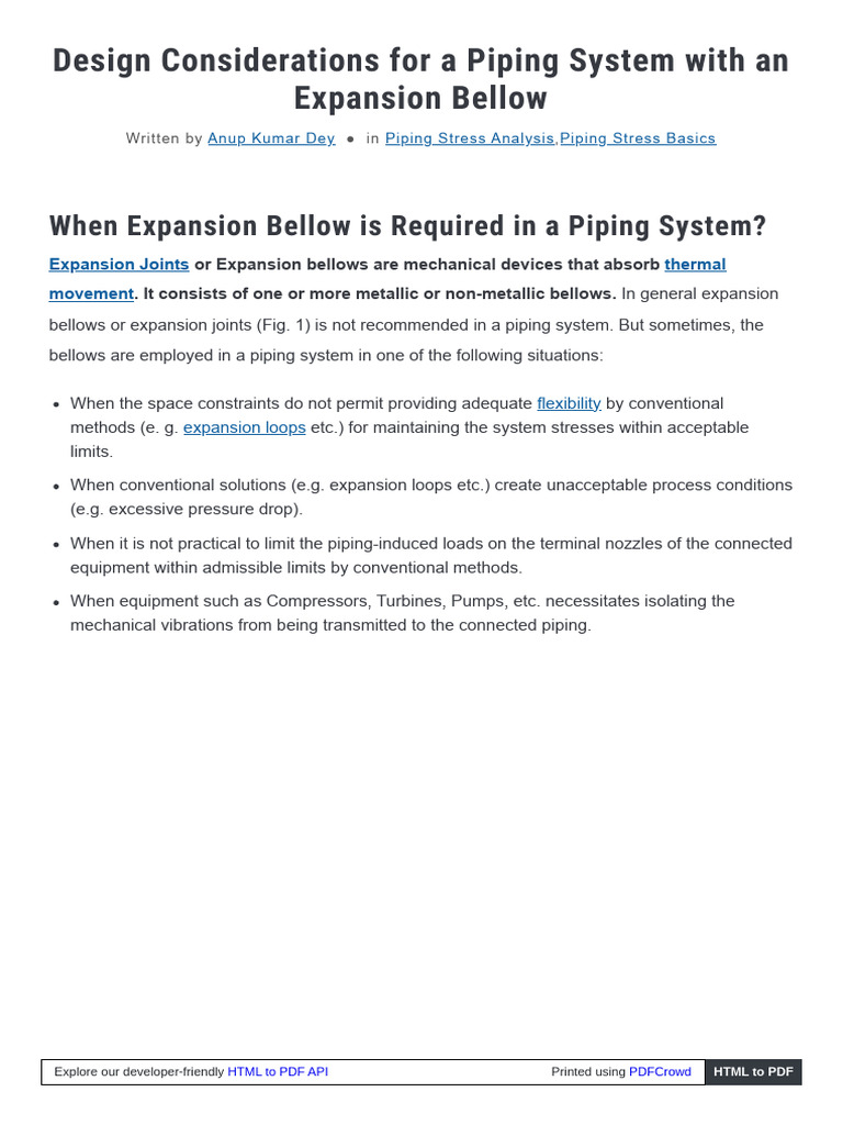 Whatispiping Com Design Considerations Expansion Bellow | PDF ...