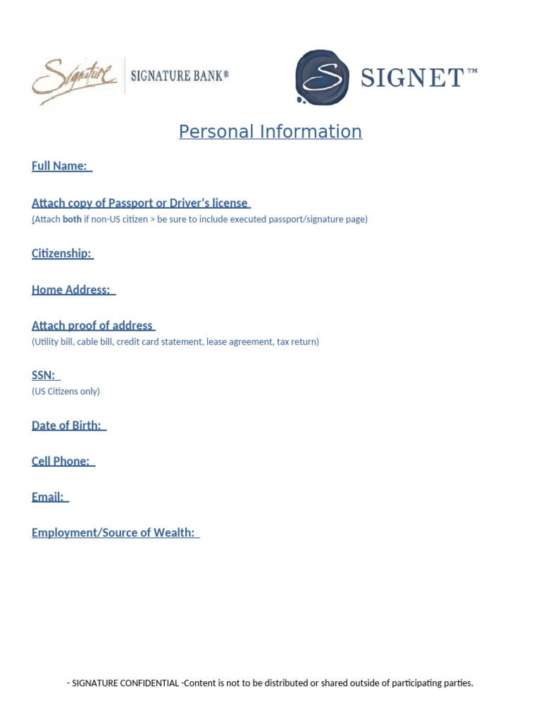 Personal Short Form | PDF