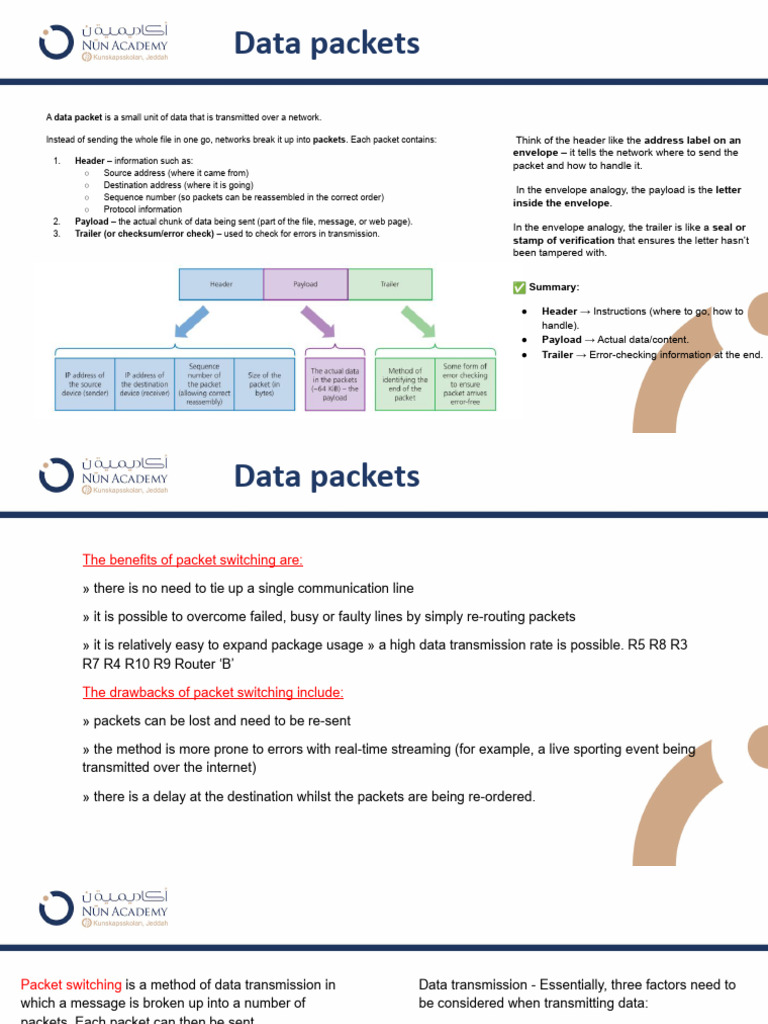 Computer Science Unit 2 Data Transmission | PDF | Network Packet ...