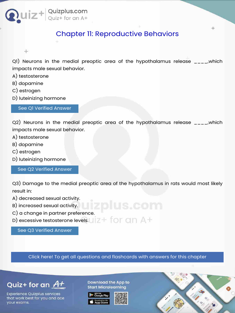 Neurons in The Medial Preoptic Area of The Hypothalamus Release Which ...