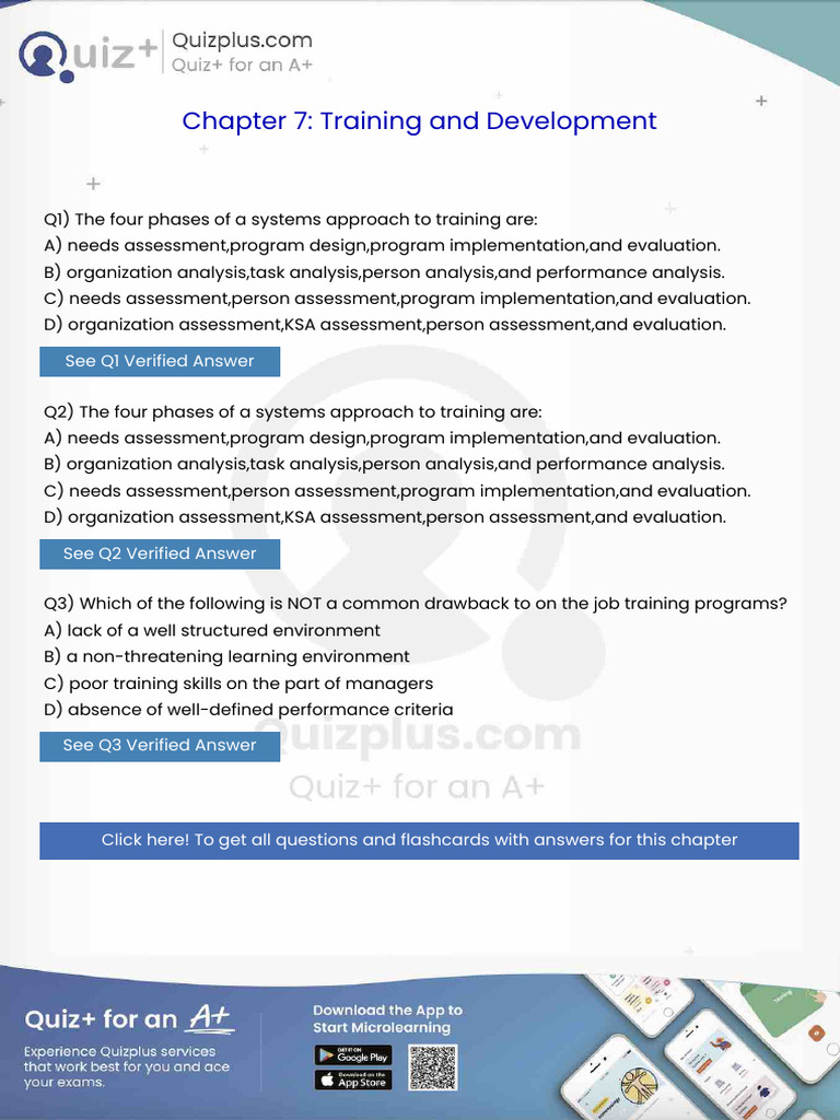 The Four Phases of A Systems Approach To Training Are | PDF | Human ...