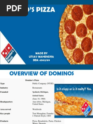 Dominos Pizza | PDF | Domino&rsquo;s Pizza | Foods