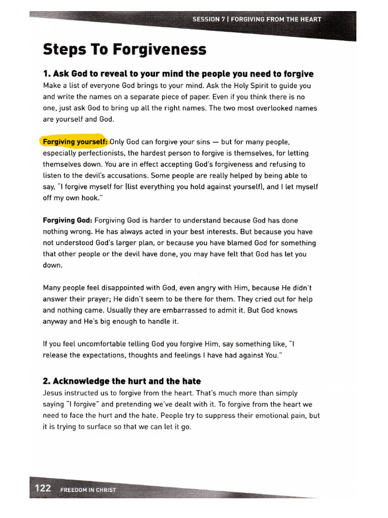 Steps To Forgiveness | PDF