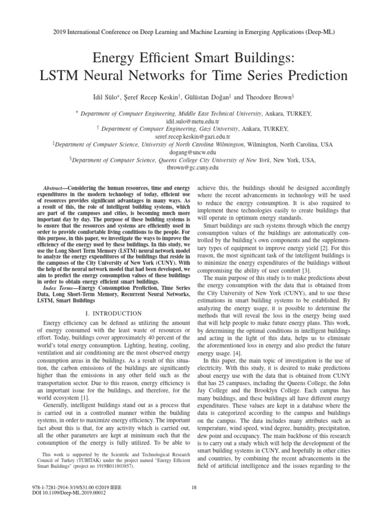 Energy Efficient Smart Buildings LSTM Neural Networks For Time Series ...