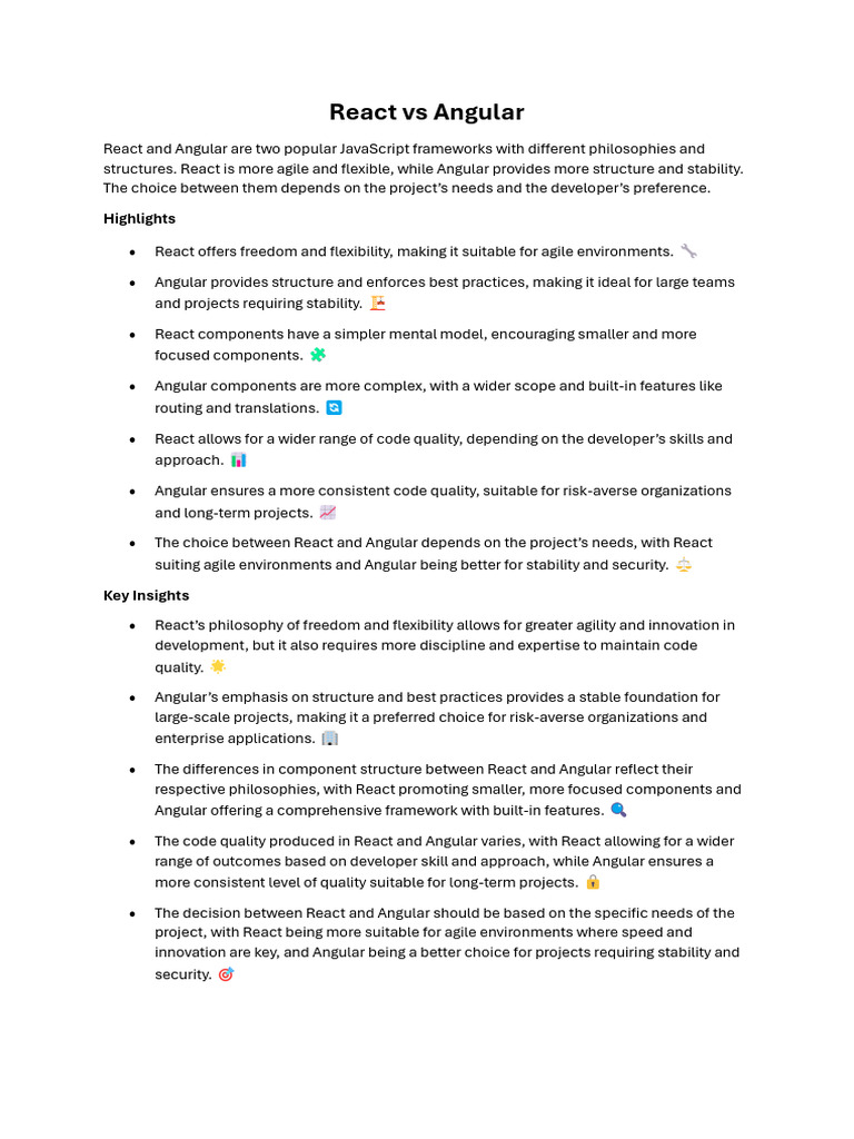 React Vs Angular | PDF