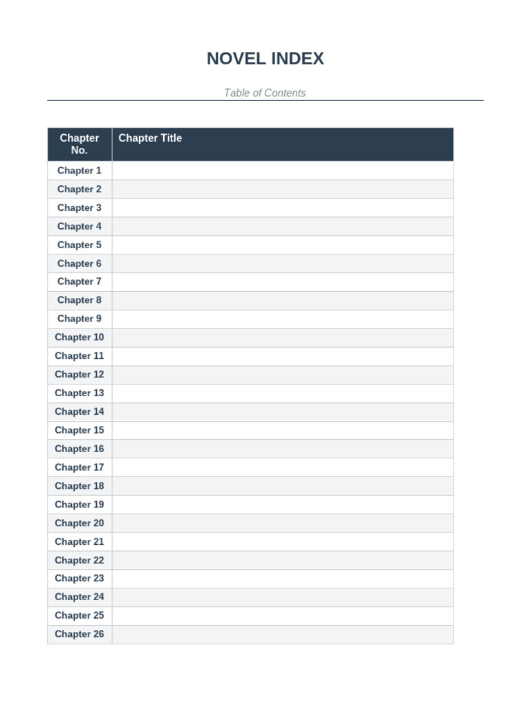Novel Index 100 Chapters-2 | PDF