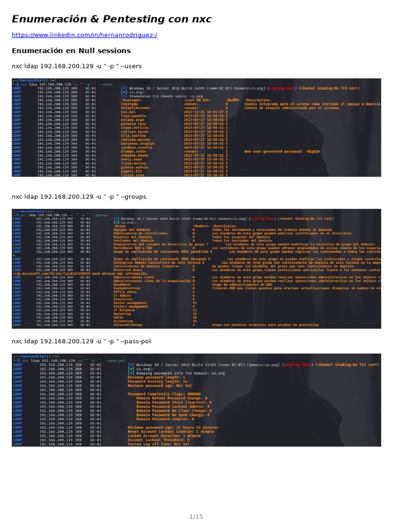 Enumeration and Pentesting Tutorial Using NetExec | PDF