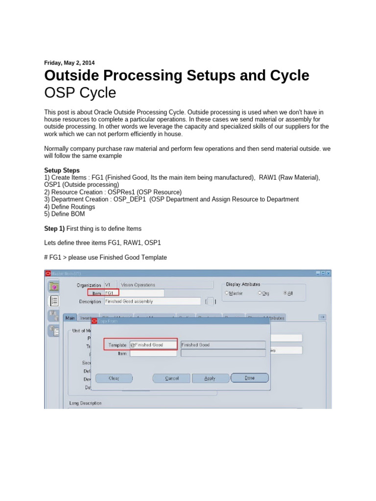Outside Processing Setups - Flow | PDF | Computing